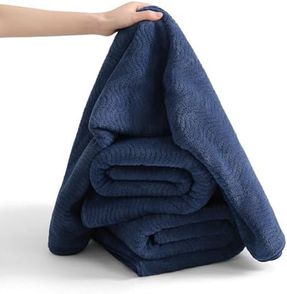 8 Piece Bath Towel Set Navy |2 Oversized Large Bath Sheet,2 Hand Towels,4 Washcloths| Ultra Soft Cozy Bath Towel Set for Bathroom Hotel Gym Spa,Highly Absorbent & Quick Dry Bathroom Towel Collections