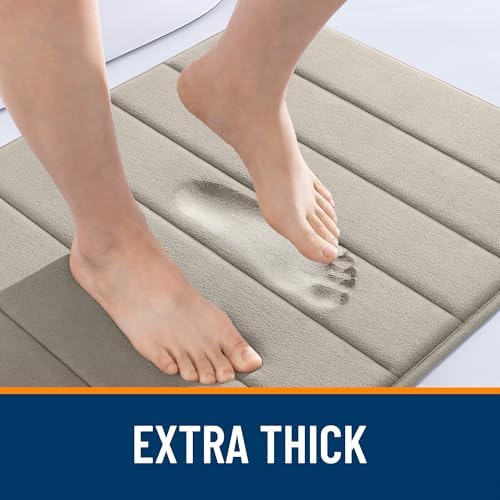 OLANLY Memory Foam Bath Mat 24x16, Super Soft and Absorbent Bathroom Rugs