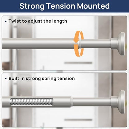 ENJOYBASICS 1" Nickel Shower Curtain Rod, 30-64" Adjustable, Secure Tension