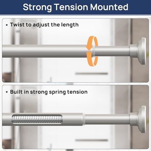 ENJOYBASICS 1" Nickel Shower Curtain Rod, 30-88" Adjustable, Secure Tension