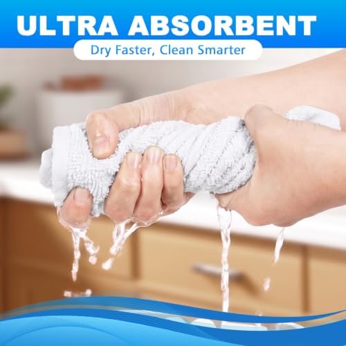 Washcloths Set, 6-Pack Cotton Wash Cloths, 12x12 Inch, White