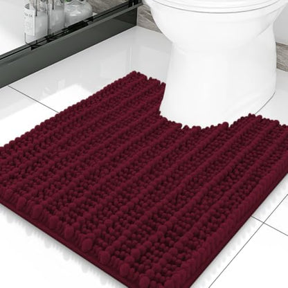 Smiry Bathroom Toilet Rugs U Shaped 20X20, Chenille Bath mats for Toilet