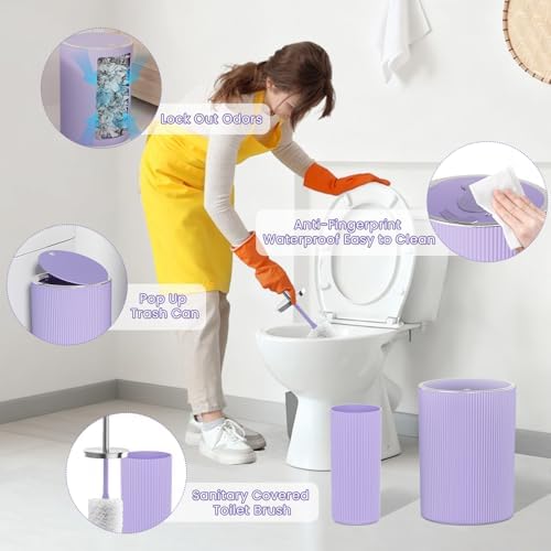 Purple Bathroom Accessories Set - Shower Curtain Sets
