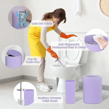 Purple Bathroom Accessories Set - Shower Curtain Sets
