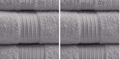 Madison Park Organic 100% Cotton Bathroom Towel Set, Hotel & Spa Quality Highly Absorbent, Quick Dry, Include for Shower, Handwash & Facial Washcloth, Multi-Sizes, Grey (Pack of 2)