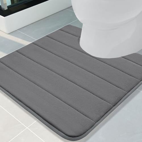 Buganda Memory Foam U-Shaped Toilet Rugs 24 x 24, Absorbent Bathroom mat