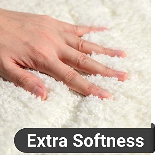 DEXDE Bathroom Rugs Runner Non Slip Bath Mats for Floor Shower 24x47 White