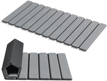 AWW Foldable Stone Bath Mat, Diatomaceous, 31.5"x15.7", Grey