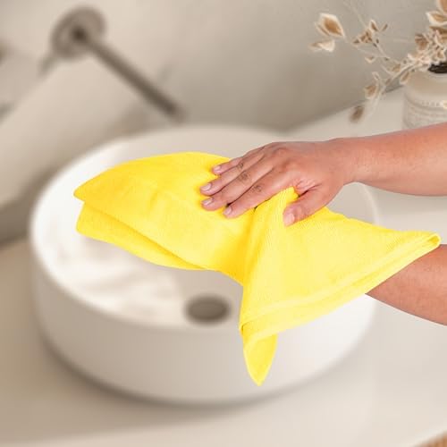 BOUTIQUO Ultra Soft 6-Piece Hand Towel Set 16x28-100% Ringspun Cotton - Durable & Highly Absorbent Hand Towels - Ideal for use in Bathroom, Kitchen, Gym, Spa & General Cleaning - Lime Yellow