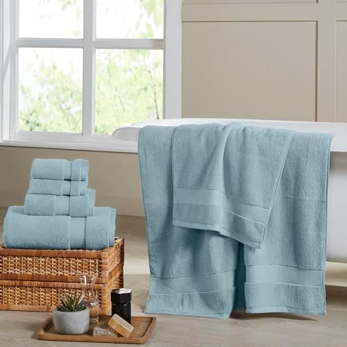 Modern Threads Luxury 6-Piece Quick-Dry Towel Set – Plush & Ultra-Absorbent for Spa-Like Experience, Sea