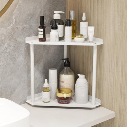Jesginboo 2 Tier Bathroom Counter Organizer, Vanity Organizer Corner Shelf