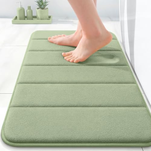 OLANLY Memory Foam Bath Mat 24x16, Super Soft and Absorbent Bathroom Rugs
