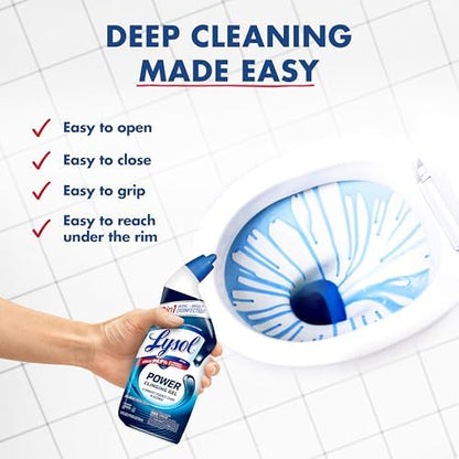 Lysol Toilet Bowl Cleaner Clinging Gel, Power, 24 oz, 2 Pack