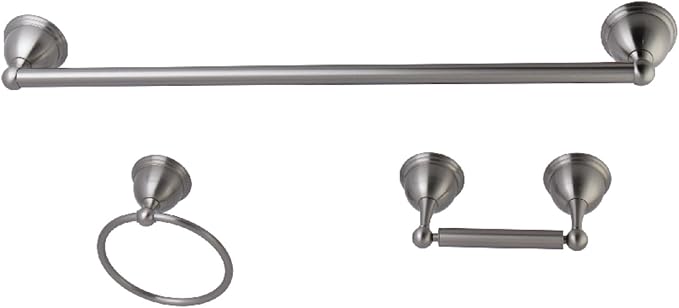 Kingston Brass BAK396148SN Restoration 3-Piece Towel-Bar Bathroom Hardware Set, Brushed Nickel