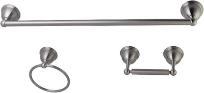 Kingston Brass BAK396148SN Restoration 3-Piece Towel-Bar Bathroom Hardware Set, Brushed Nickel