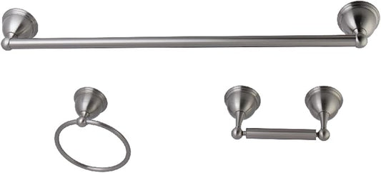 Kingston Brass BAK396148SN Restoration 3-Piece Towel-Bar Bathroom Hardware Set, Brushed Nickel