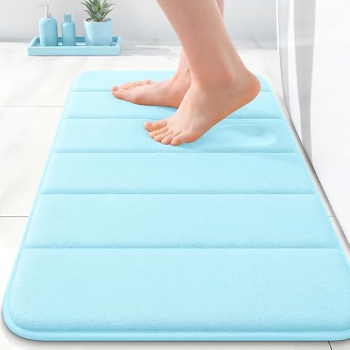 OLANLY Memory Foam Bath Mat 35x16, Super Soft and Absorbent Bathroom Rugs