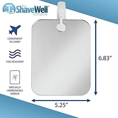 Shave Well Deluxe Anti-Fog Shaving Mirror with Removable Adhesive Hook