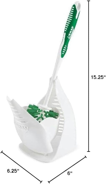 Libman Designer Bowl Brush and Caddy, Hygenic with Drying Slits, 2 Pack | Non-scratch toilet brush and holder set; hygienic caddy with drying slits.