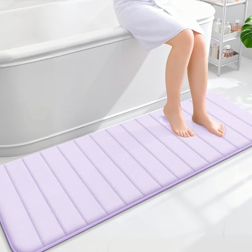 OLANLY Memory Foam Long Bathroom Rugs Runner 59x20, Super Soft Absorbent
