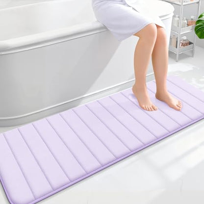 OLANLY Memory Foam Long Bathroom Rugs Runner 59x20, Super Soft Absorbent