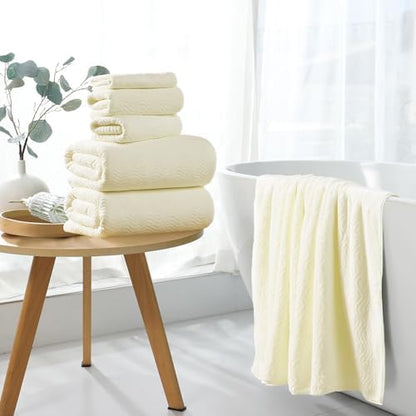 4 Piece Extra Large Bath Towel 35"x70" Oversized Bath Sheet Bath Towel Set for Bathroom Ultra Soft Cozy Highly Absorbent Quick Dry Bathroom Towel for Spa Gym Hotel,Shower Towel for Daily Use,Cream
