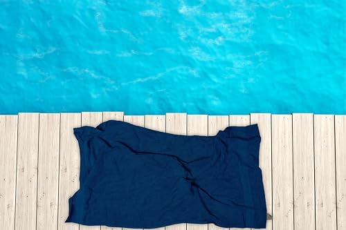 Bath Towels Pack of 6 – 24" x 48" – 100% Cotton Terry, Soft, Quick-Dry & Highly Absorbent – Navy Blue Towels for Bathroom, Spa, Gym, Hotel, Pool & Everyday Use