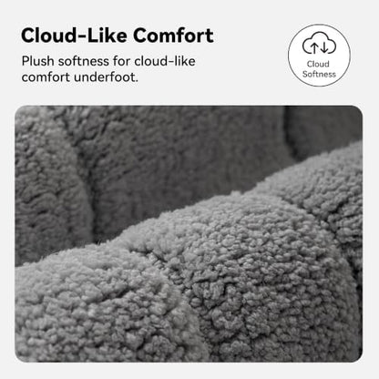 GRANNY SAYS Dark Grey Bathroom Rug 36" x 24", Non-Slip Microfiber Bath Mat