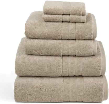 California Design Den 100% Organic Cotton 6 Pc Bath Towel Set, Cashmere