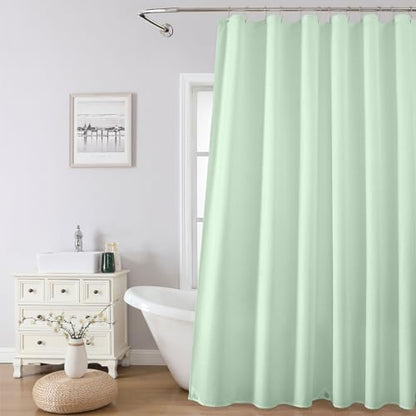 1 Pack Water-Repellent Fabric Shower Curtain Liner, 72x72 MintGreen