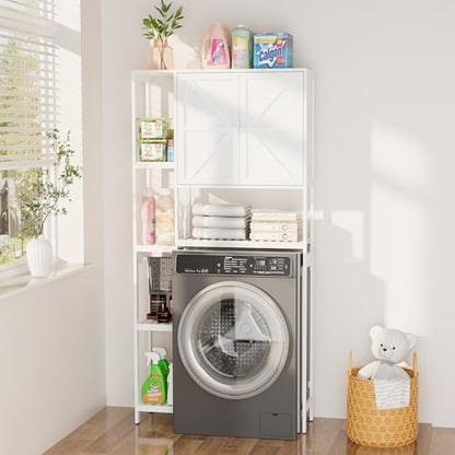 Bamboo Over-the-Toilet Storage Cabinet with Shelves for Small Bathrooms
