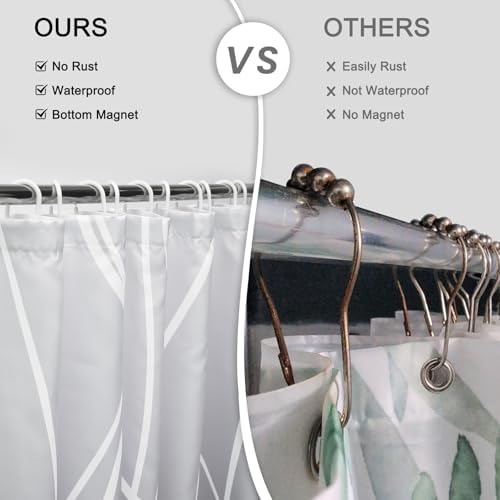 Striped Shower Curtain for Bathroom, Ombre Light Grey, 72"W x 72"L