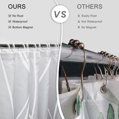 Striped Shower Curtain for Bathroom, Ombre Light Grey, 72"W x 72"L