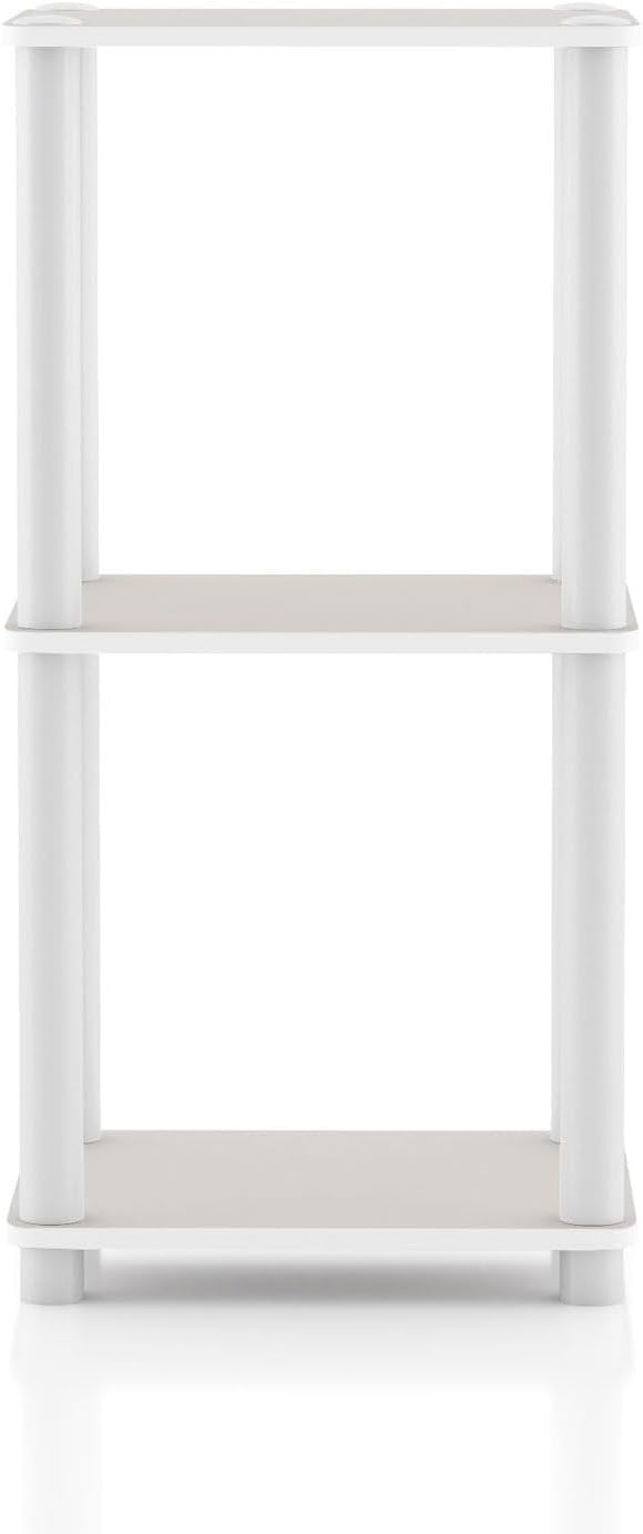 Homes: Inside + Out Apexa Modern 3-Tier Narrow Shelving Units, Collectibles Display Shelves, Easy Assembly Standing Shelf, Home Storage Organizer for Living Room, Bedroom, Office, Taupe Grey