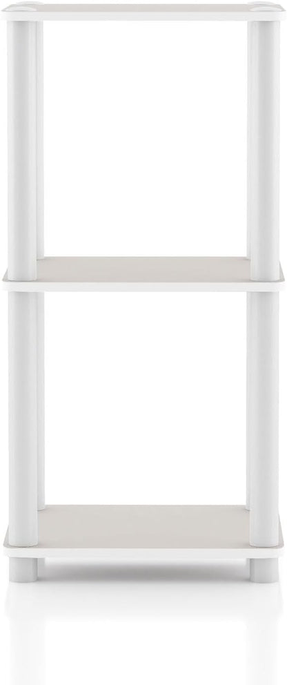 Homes: Inside + Out Apexa Modern 3-Tier Narrow Shelving Units, Collectibles Display Shelves, Easy Assembly Standing Shelf, Home Storage Organizer for Living Room, Bedroom, Office, Taupe Grey