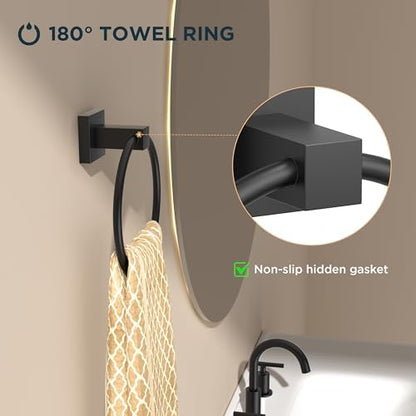 FORIOUS Toilet Paper Holder and Towel Ring Set, Bathroom Accessories Set