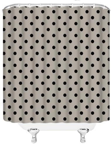 Polka Dot Shower Curtain Bathroom Decor with Hooks,75" Wx70 H