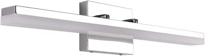 mirrea 24in Modern LED Vanity Light for Bathroom Lighting Dimmable 24w Chromed (Warm White 3000K)