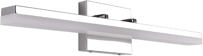 mirrea 24in Modern LED Vanity Lights for Bathroom Chromed,Cold White 5000K | Vanity lighting fixtures, Over Mirror,24watts,Dimmable, Eye-friendly,Frosted acrylic shade,Rust-resistant,Moisture-resistant