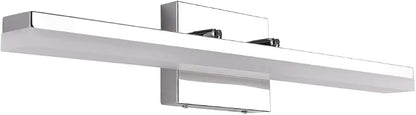 mirrea 24in Modern LED Vanity Lights for Bathroom Chromed,Cold White 5000K | Vanity lighting fixtures, Over Mirror,24watts,Dimmable, Eye-friendly,Frosted acrylic shade,Rust-resistant,Moisture-resistant