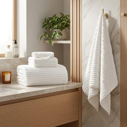 3 Pack Bath Towel Set, 40"x80" Oversized Bath Sheet, White
