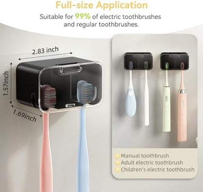 MOPMS Toothbrush Holders for Bathrooms with 2 Slot Independent Compartment