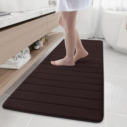 Buganda Memory Foam Bath Mat 70 x 24, Ultra Soft Absorbent Bathroom Rugs