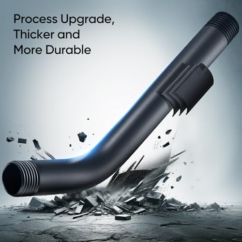 Cobbe Shower Arm with Flange and Teflon Tape, 6-Inches Wall Mounted Shower Pipe Arm Extension for Fixed Shower Head, Matte Black