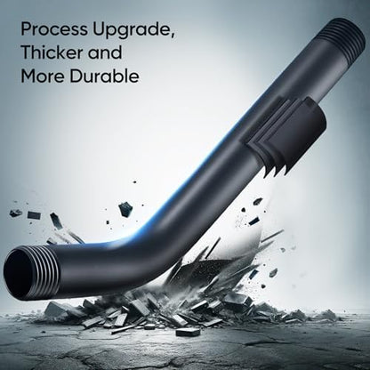 Cobbe Shower Arm with Flange and Teflon Tape, 10-Inches Wall Mounted Shower Pipe Arm Extension for Fixed Shower Head, Matte Black