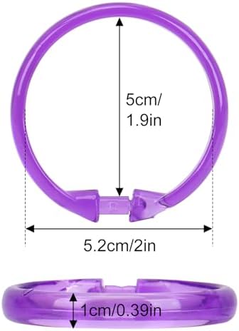Purple Shower Curtain Hooks - 12 Pcs Circular Plastic Shower Curtain Rings for Bathroom - O Shaped Transparent Purple Shower Hooks Rings for Shower Curtain Rod