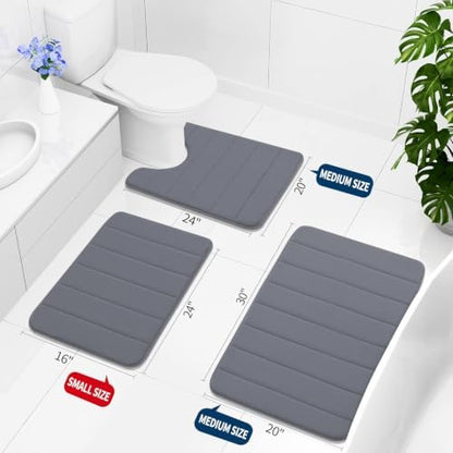 Buganda Memory Foam Bath Mat 35 x 24, Ultra Soft Absorbent Bathroom Rugs