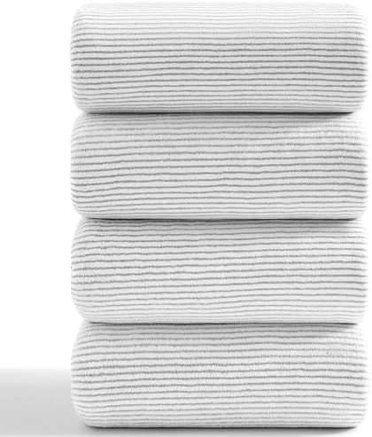 4 Piece Bath Towel Set 35"x70"Oversized Bath Towel for Bathroom Ultra Soft Fluffy Extra Large Bath Sheet Luxury Premium Bathroom Towel Highly Absorbent Quick Dry Shower Towel for Hotel Spa,Beige White