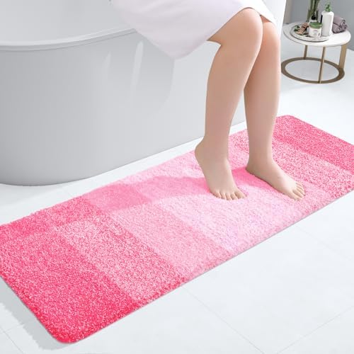 OLANLY Bathroom Runner Rug 47x17, Extra Soft Absorbent Microfiber Bath Rugs