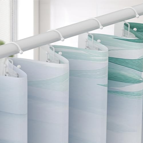 Goowin Shower Curtain Hooks, 12 Pcs Shower Curtain Rings, Durable Shower Curtain Rings Rust Proof, Double Glide Shower Rings for Curtain, Simple Shower Hooks for Shower Curtain & Liner, White
